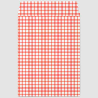 Cute Retro Red Gingham Plaid pattern Envelope Mailers