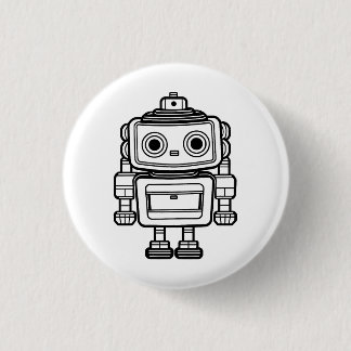 Cute retro robot cartoon illustration Badge Button