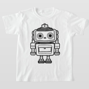 Cute retro robot cartoon illustration kids T-Shirt