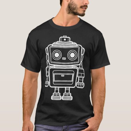 Cute Retro Robot Cartoon Illustration T-shirt