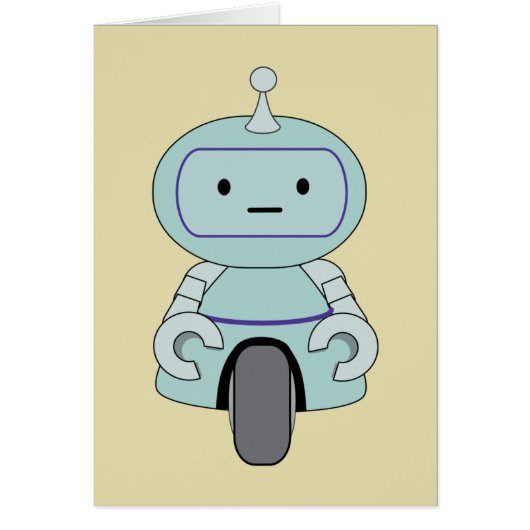 Cute Retro Robot Illustration Cards (Front)