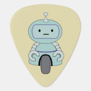Cute Retro Robot Illustration Guitar Pick