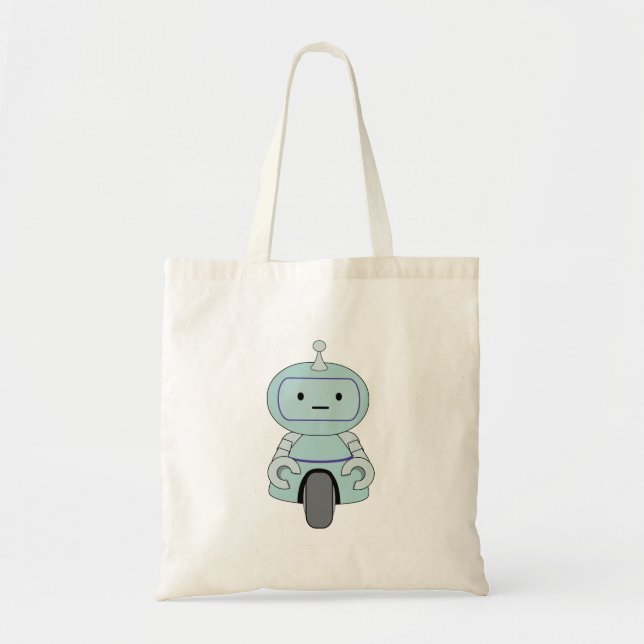 Cute Retro Robot Illustration Tote Bag (Front)