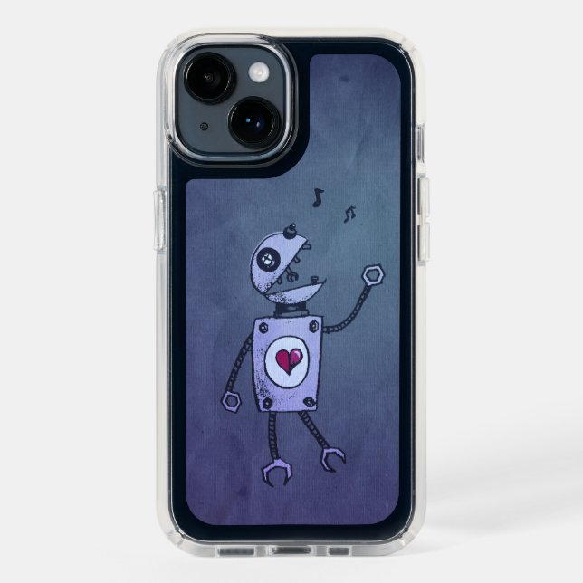 Cute Retro Robot Singing Speck iPhone Case (Midnight)