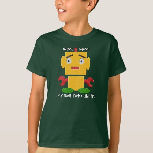 Cute Retro Robot _ Yellow _ Evil Twin T_Shirt
