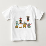 Cute Retro Robots Kids T-shirt at Zazzle