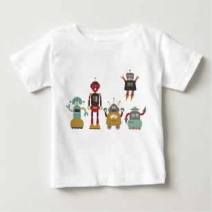 Cute Retro Robots Kids T-Shirt