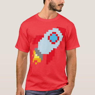 Cute retro rocket ship pielated design Little Roc T-Shirt