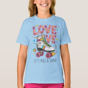 Cute Retro Roller Skate LOVE Girls T-Shirt