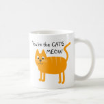Cute Retro Saying Orange Cat Add a Name Tea Soup Coffee Mug<br><div class="desc">A retro saying from the 1920s... "You're the cat's meow or cat's pajamas."  Meaning you're the best.  Fun gift for friends,  family or anyone needing a little something special.  Personalize with the giftee's name.  They'll really feel special.</div>