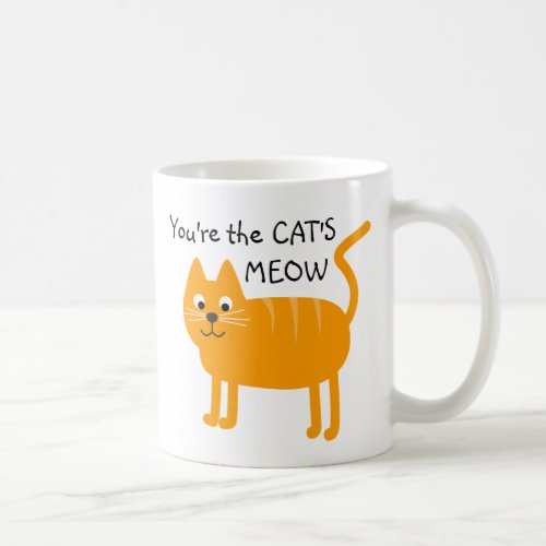 Cute Retro Saying Orange Cat Add a Name Tea Soup Coffee Mug