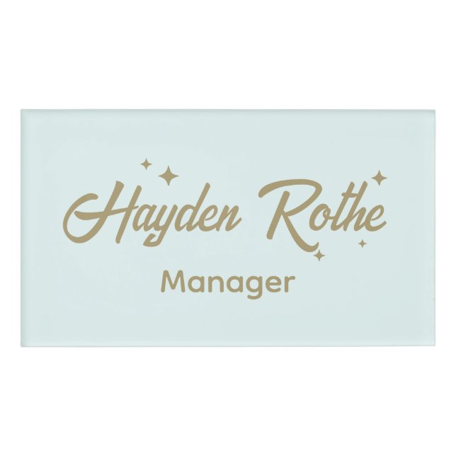 Cute Retro Script Employee  Name Tag (Front)
