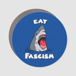 Cute Retro Shark - Eat Fascism Anti-Fascist Car Magnet