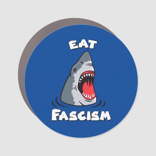 Cute Retro Shark _ Eat Fascism Anti_Fascist Car Magnet