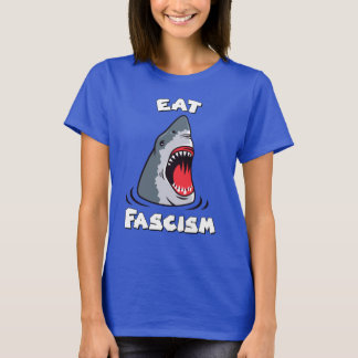 Cute Retro Shark - Eat Fascism Anti-Fascist T-Shirt