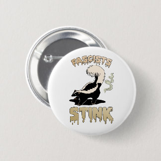 Cute Retro Skunk - Fascists Stink Button