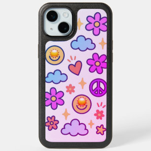 Cute Retro Smiley & Peace iPhone 15 Plus Case