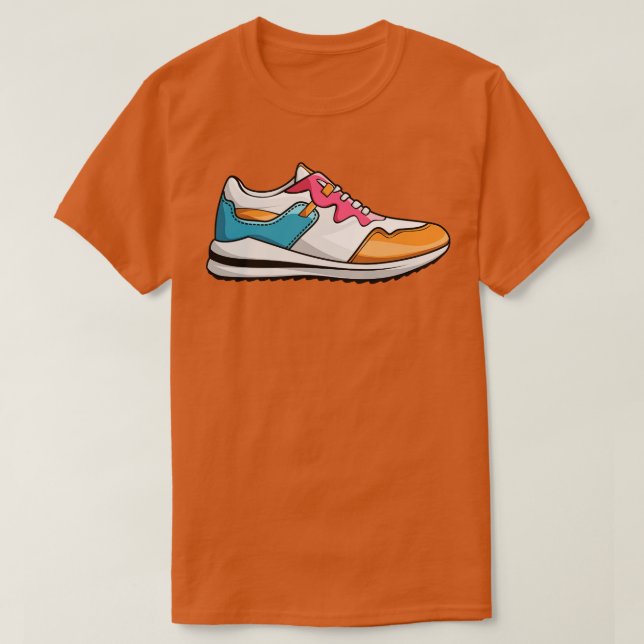 Cute Retro Sneaker with Cool Colors T-Shirt (Design Front)