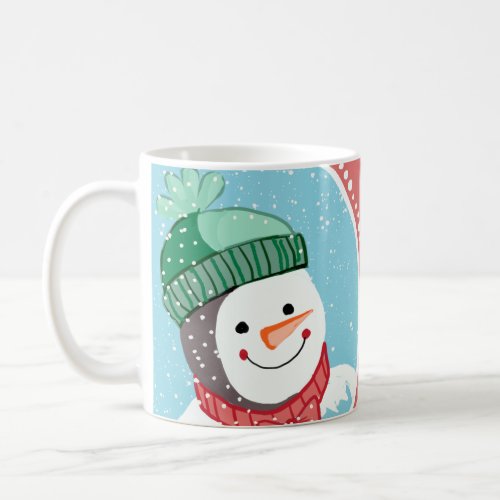 Cute Retro Snowman Personalized Merry Christmas  Coffee Mug