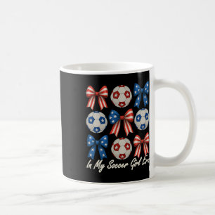 Cute Retro Soccer Girl Coquette Bow For Women Mom  Coffee Mug