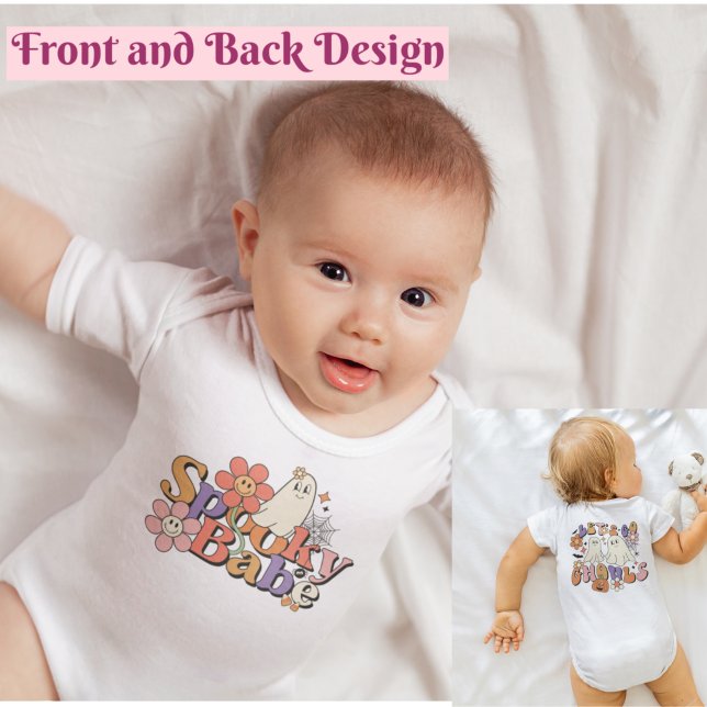 Cute Retro Spooky Halloween Colorful Baby Bodysuit (Creator Uploaded)