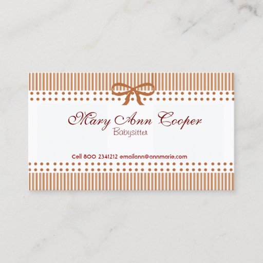 Customizable Cute Retro Charm Child with Bow Tie Business Card Template