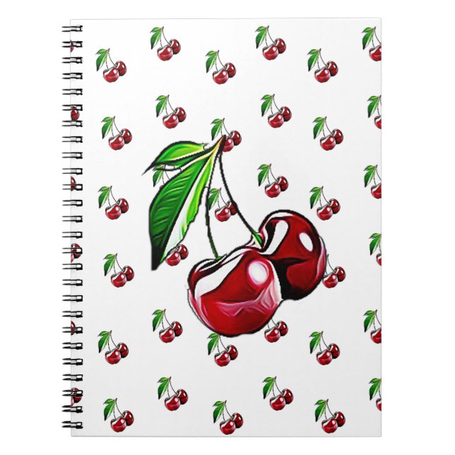 Cute Retro Style Cherry Notebook (Front)
