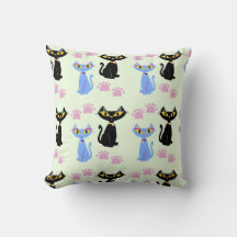 Cute Retro Style Illustrated Cats Pattern
