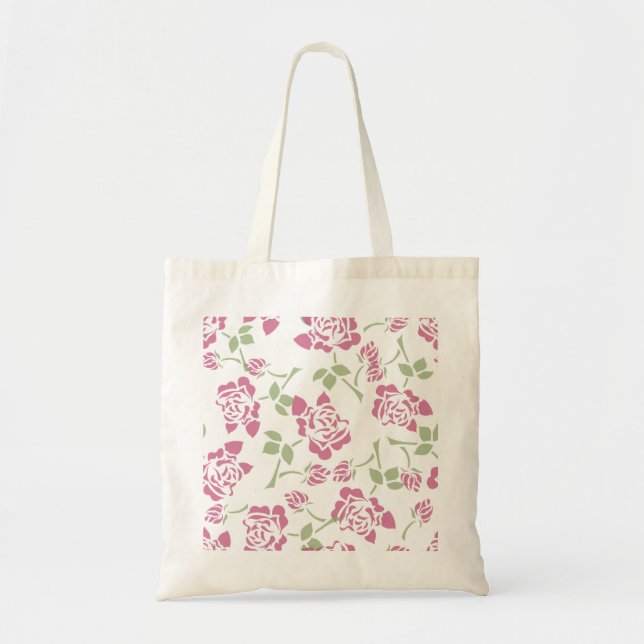 Cute Retro Summer Floral Tote Bag (Front)