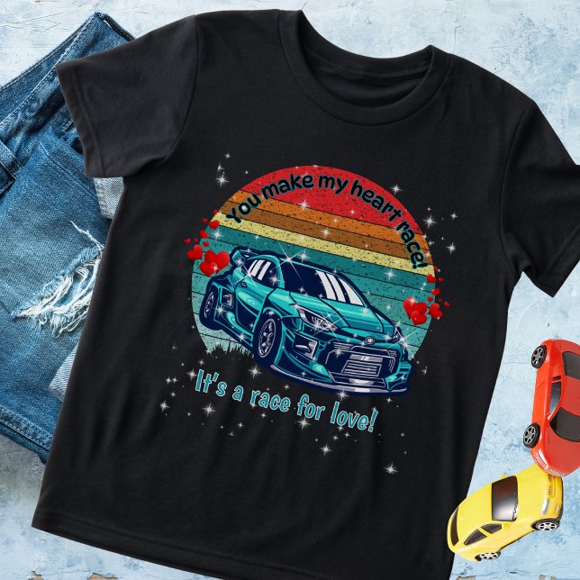 Cute Retro Sun Kids Valentines Car Tri-Blend Shirt (Creator Uploaded)