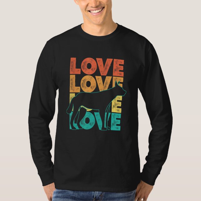 Cute Retro Sunset I Love Dingo Idea For Animal T-Shirt (Front)