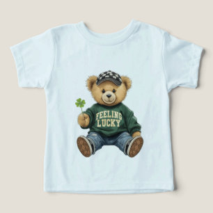 Cute Retro Teddy Bear Feeling Lucky St. Patrick's  Toddler T-shirt
