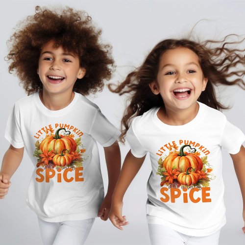 Cute Retro Thanksgiving Little Pumpkin Fall Kids T_Shirt