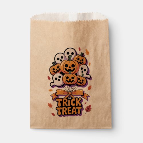 Cute Retro Trick or Treat Halloween Favor Bags