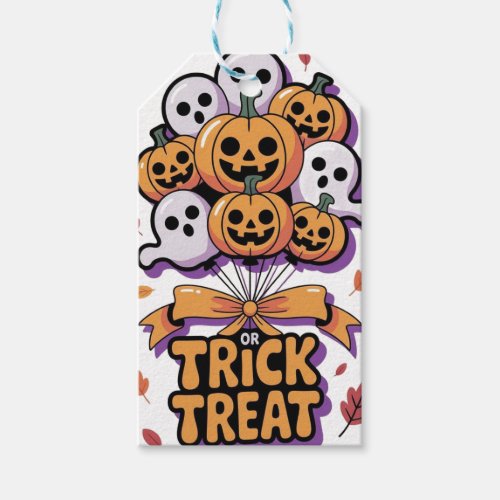 Cute Retro Trick or Treat Halloween Favor Bags Gift Tags