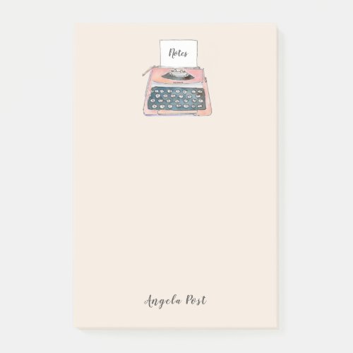 Cute retro Typewriter pink Notepad