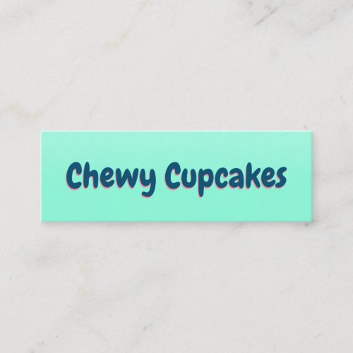 Cute retro typography mint sweet bakery cupcakes mini business card