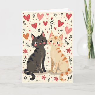 Cute Retro Valentine Cats