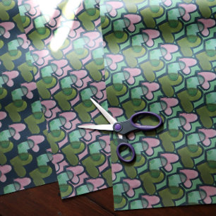 Cute Retro Valentine's Day Hearts Valentine Wrapping Paper Sheets