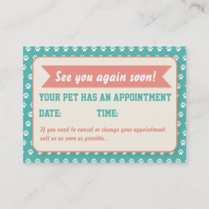 Cute Retro Veterinary Appointment Card