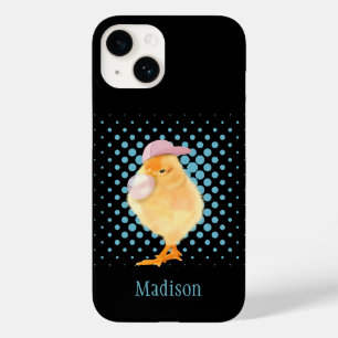 Cute Retro Vibes Chick Blowing Pink Bubblegum Case-Mate iPhone 14 Case