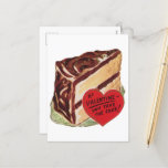 Cute retro vintage cake Valentine Holiday Postcard