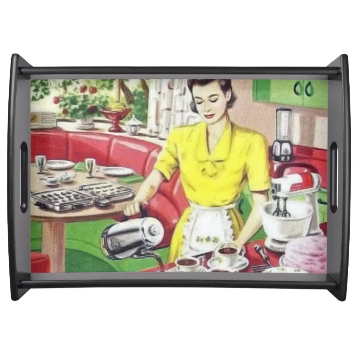 Cute retro vintage coffee serving serving tray Zazzle