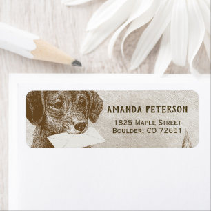 Cute Retro Vintage Dog Return Address Label