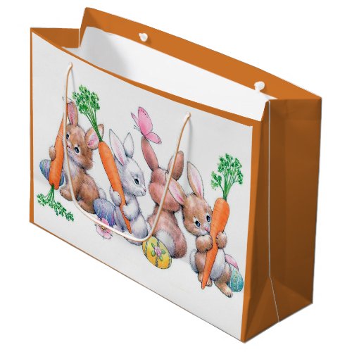 Cute retro vintage Easter bunnies party bag