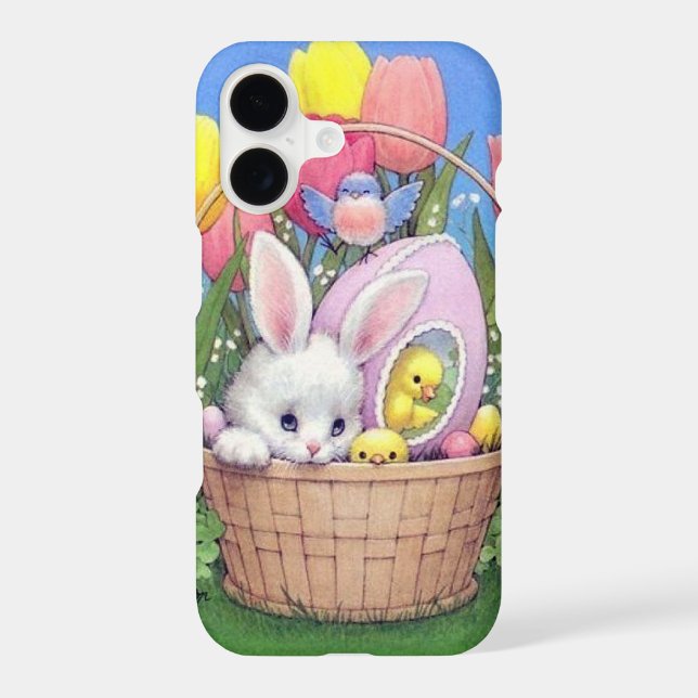 Cute retro vintage Easter bunny Holiday  iPhone Case (Back)