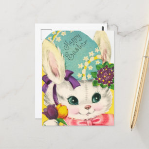 cute retro vintage Easter bunny Postcard