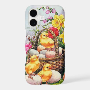 Cute retro vintage Easter chicks  iPhone 17 Case