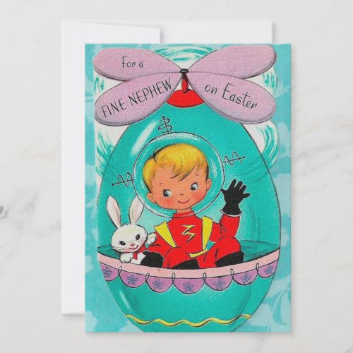 Cute retro vintage Easter Nephew add message card