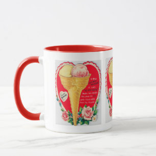 Cute retro vintage ice cream Valentine Mug